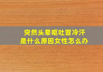 突然头晕呕吐冒冷汗是什么原因女性怎么办