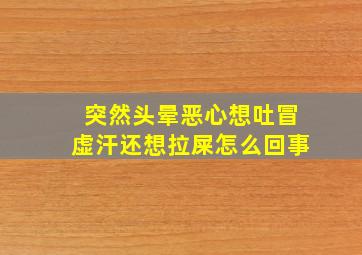 突然头晕恶心想吐冒虚汗还想拉屎怎么回事