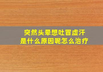 突然头晕想吐冒虚汗是什么原因呢怎么治疗