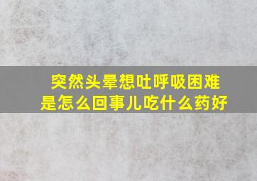 突然头晕想吐呼吸困难是怎么回事儿吃什么药好