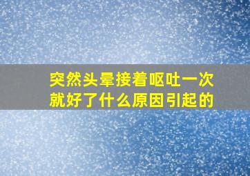 突然头晕接着呕吐一次就好了什么原因引起的