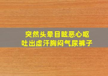 突然头晕目眩恶心呕吐出虚汗胸闷气尿裤子