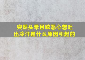 突然头晕目眩恶心想吐出冷汗是什么原因引起的