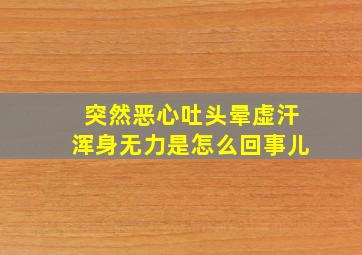 突然恶心吐头晕虚汗浑身无力是怎么回事儿