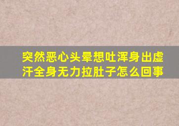 突然恶心头晕想吐浑身出虚汗全身无力拉肚子怎么回事