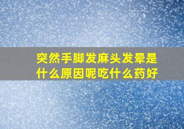 突然手脚发麻头发晕是什么原因呢吃什么药好