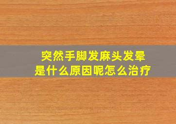 突然手脚发麻头发晕是什么原因呢怎么治疗