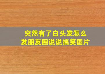 突然有了白头发怎么发朋友圈说说搞笑图片