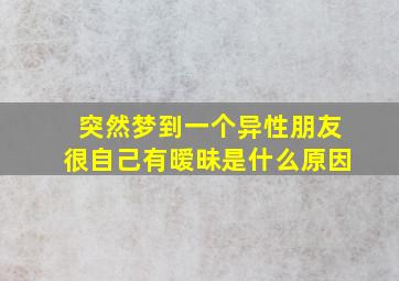 突然梦到一个异性朋友很自己有暧昧是什么原因