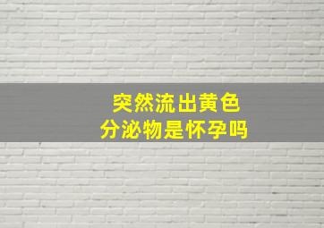 突然流出黄色分泌物是怀孕吗