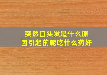 突然白头发是什么原因引起的呢吃什么药好