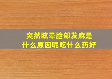 突然眩晕脸部发麻是什么原因呢吃什么药好