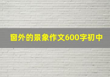 窗外的景象作文600字初中