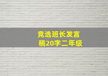 竞选班长发言稿20字二年级