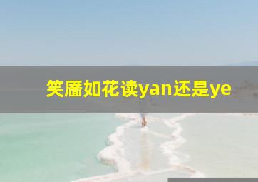 笑靥如花读yan还是ye