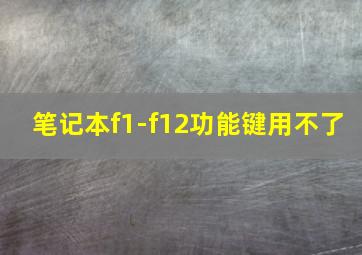 笔记本f1-f12功能键用不了