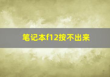 笔记本f12按不出来