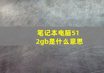 笔记本电脑512gb是什么意思