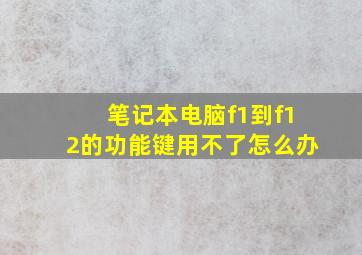 笔记本电脑f1到f12的功能键用不了怎么办