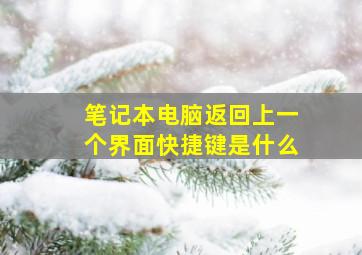 笔记本电脑返回上一个界面快捷键是什么