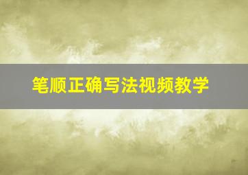 笔顺正确写法视频教学