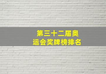 第三十二届奥运会奖牌榜排名