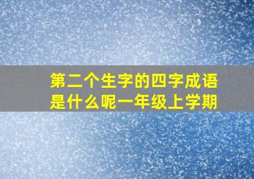 第二个生字的四字成语是什么呢一年级上学期