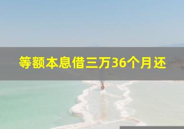 等额本息借三万36个月还