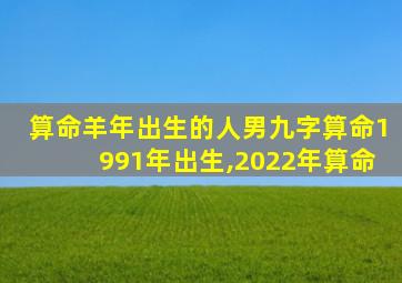 算命羊年出生的人男九字算命1991年出生,2022年算命