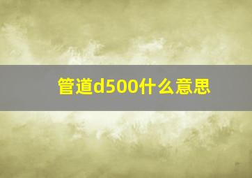 管道d500什么意思