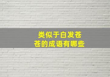 类似于白发苍苍的成语有哪些