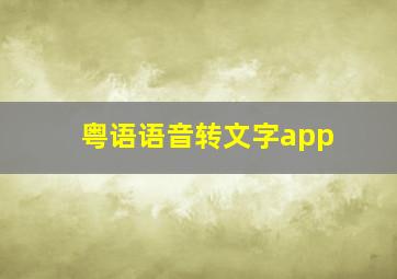 粤语语音转文字app