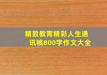 精致教育精彩人生通讯稿800字作文大全