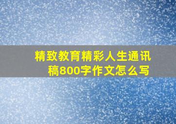 精致教育精彩人生通讯稿800字作文怎么写