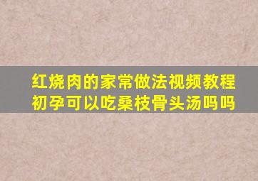 红烧肉的家常做法视频教程初孕可以吃桑枝骨头汤吗吗