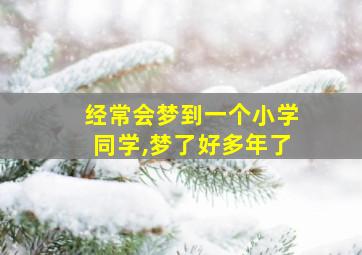 经常会梦到一个小学同学,梦了好多年了