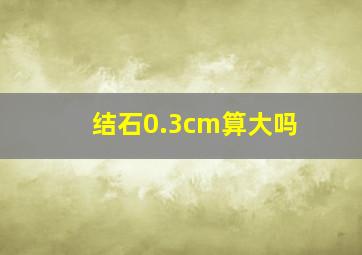 结石0.3cm算大吗