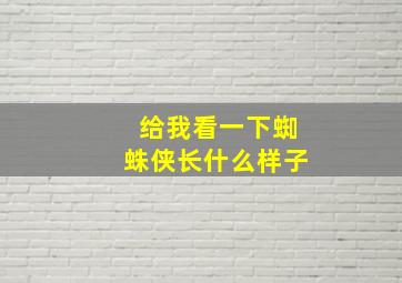 给我看一下蜘蛛侠长什么样子