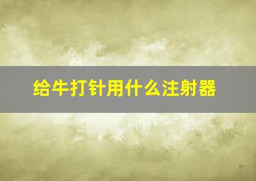 给牛打针用什么注射器