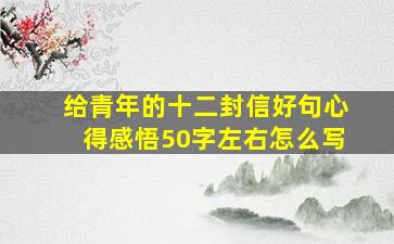 给青年的十二封信好句心得感悟50字左右怎么写