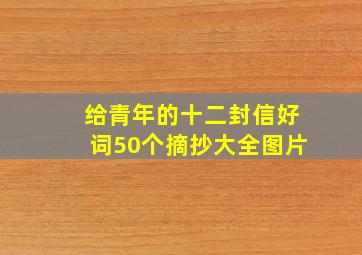 给青年的十二封信好词50个摘抄大全图片