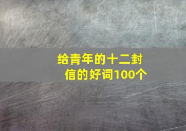 给青年的十二封信的好词100个