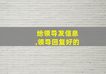 给领导发信息,领导回复好的