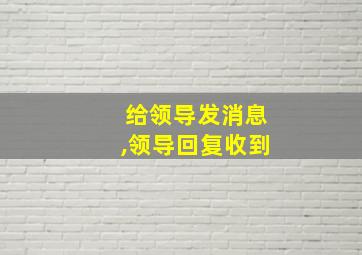 给领导发消息,领导回复收到