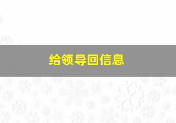 给领导回信息