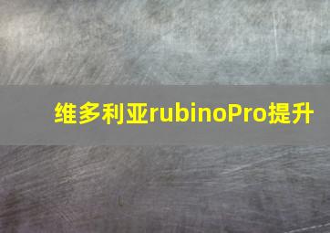 维多利亚rubinoPro提升