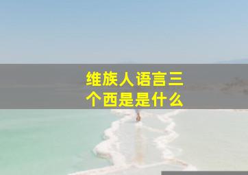 维族人语言三个西是是什么