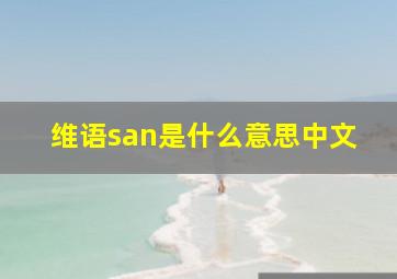 维语san是什么意思中文