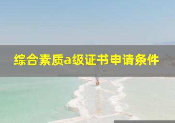 综合素质a级证书申请条件