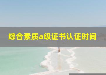 综合素质a级证书认证时间